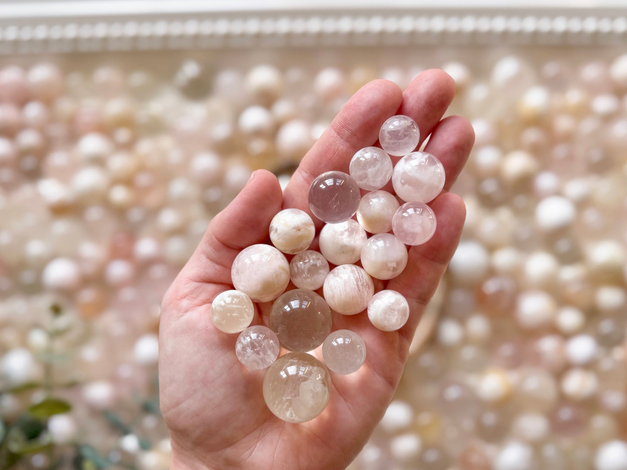 Snowflake Phantom Quartz Mini Sphere || Marble