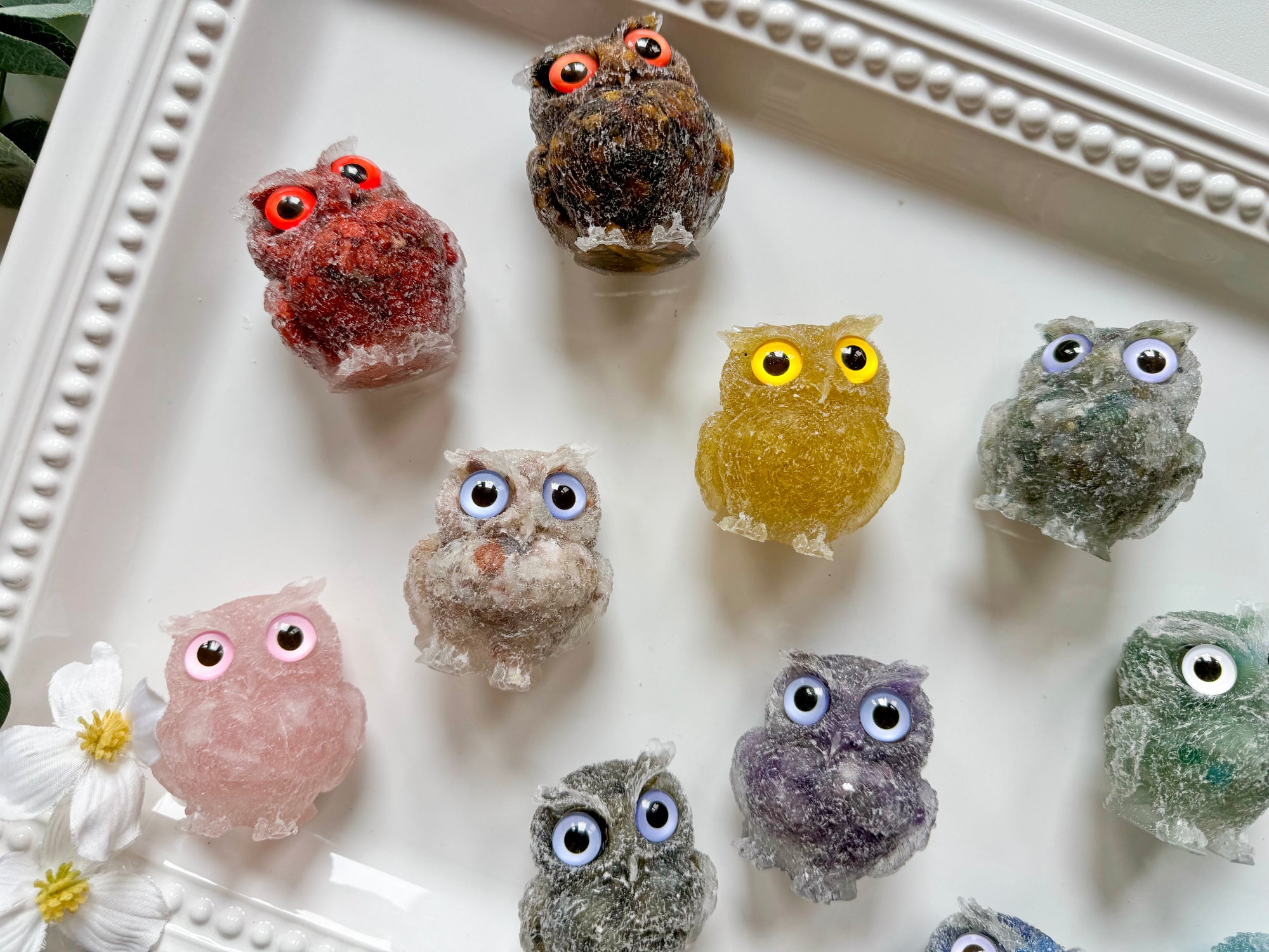 Crystal Chip Resin Owl