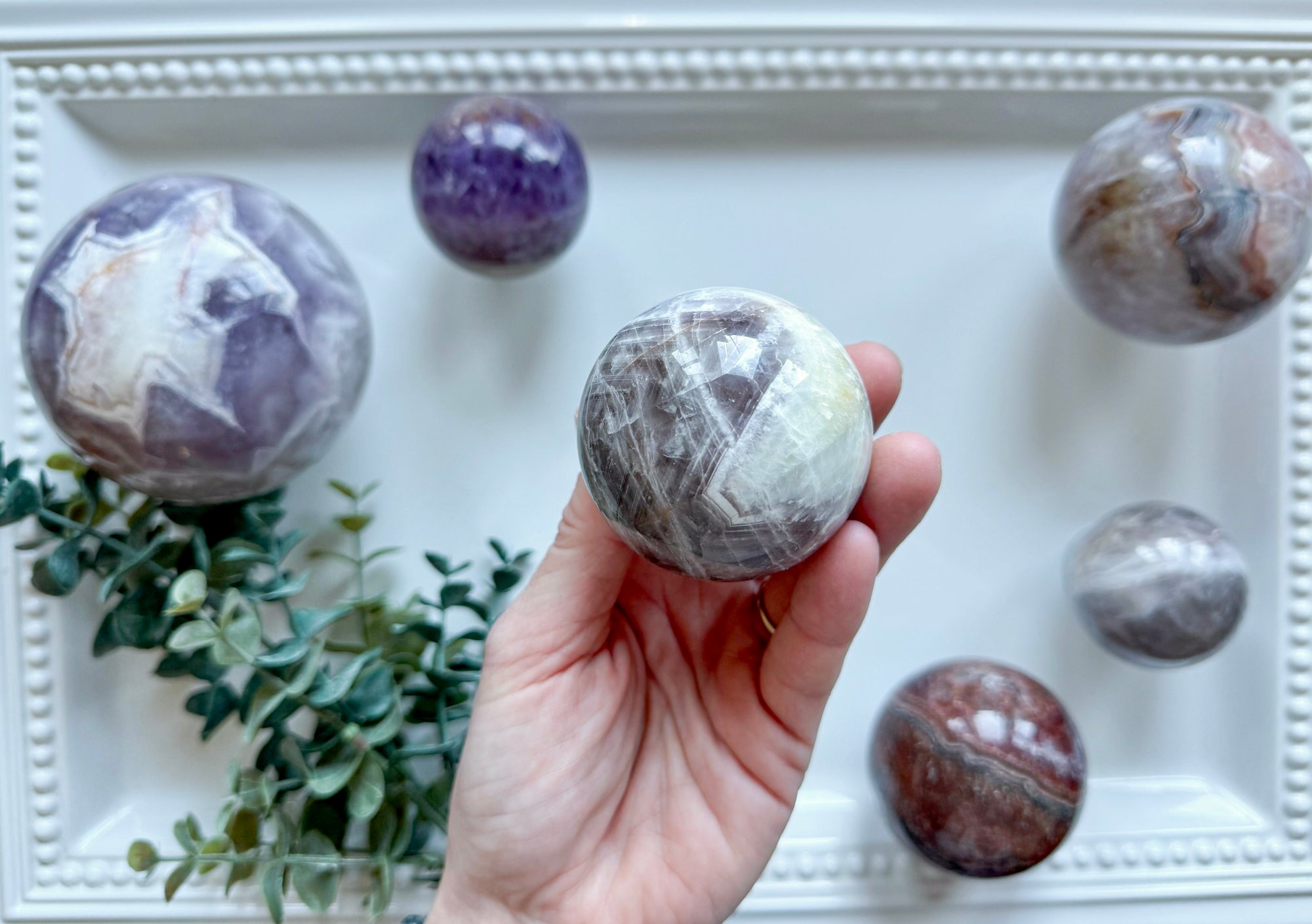 Amethyst & Agate Polished Sphere