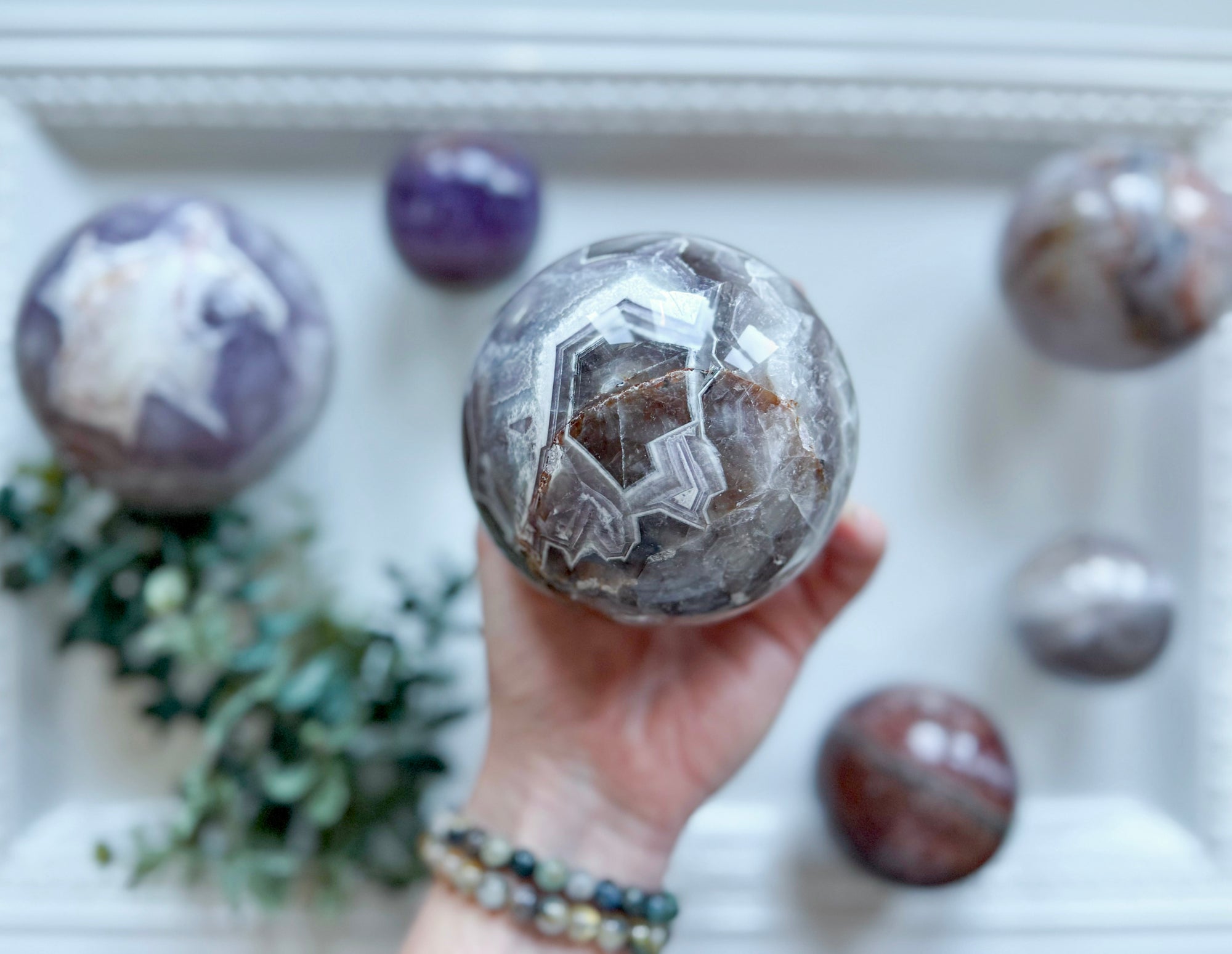 Amethyst & Agate Polished Sphere