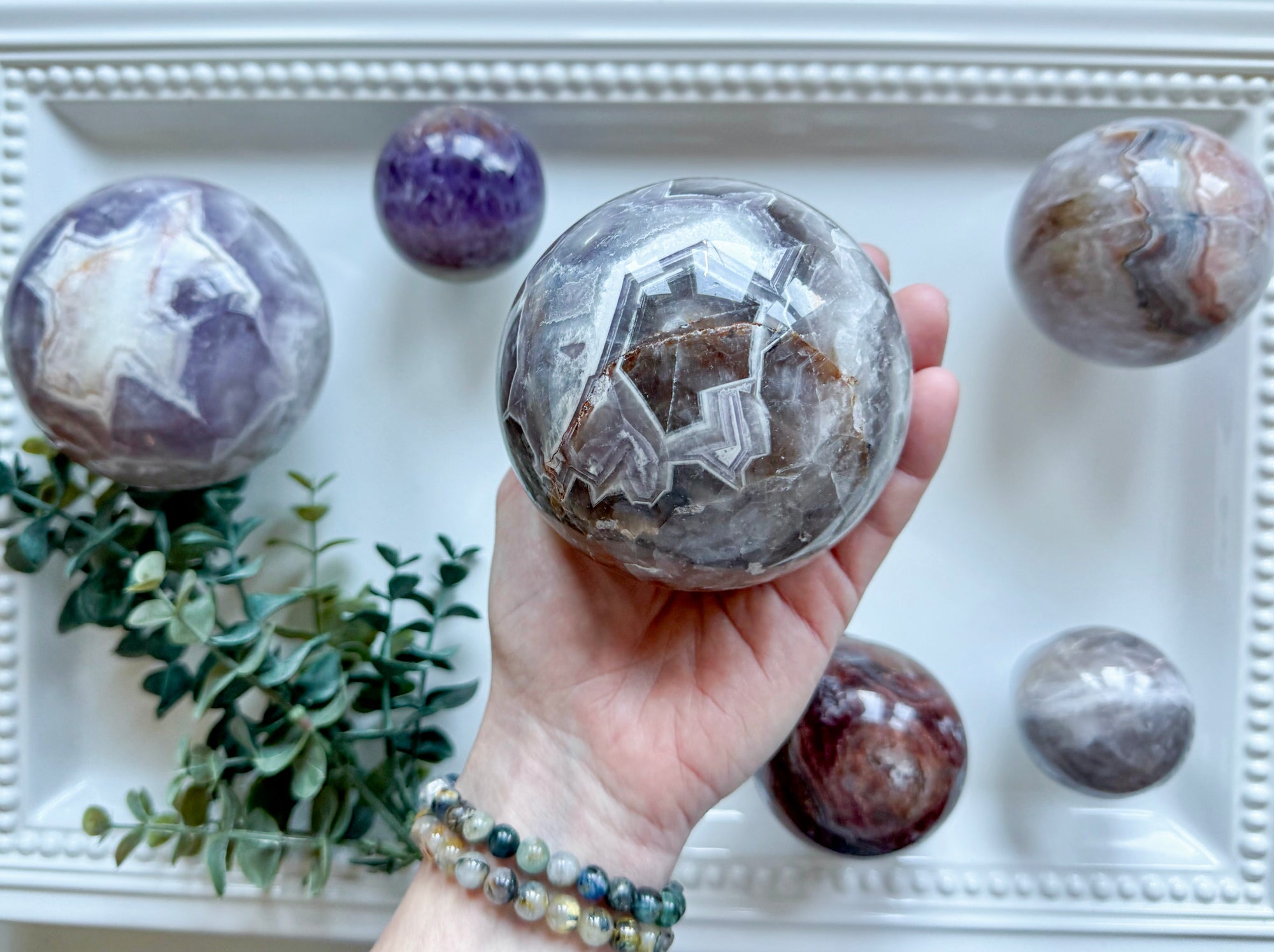 Amethyst & Agate Polished Sphere