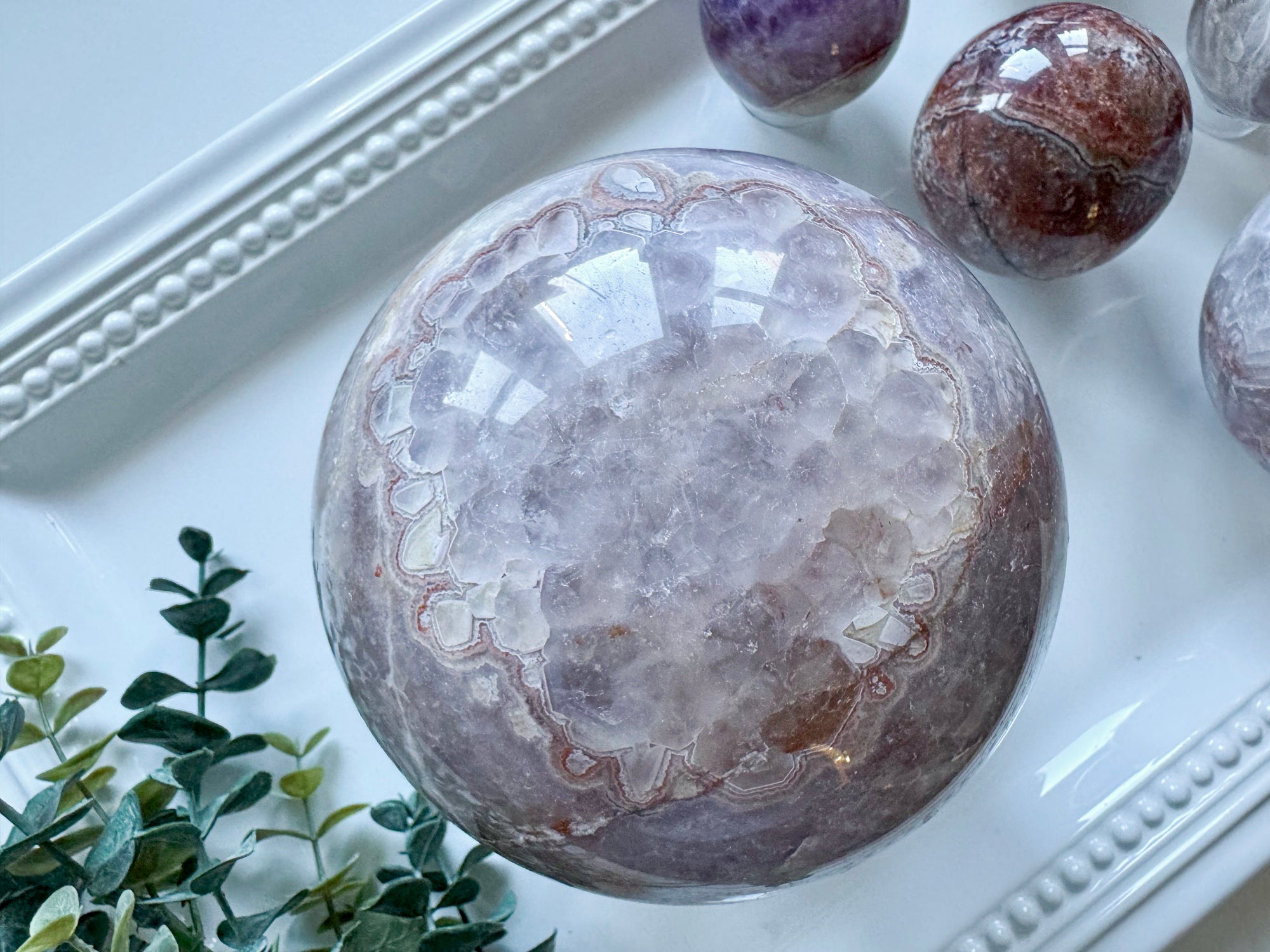 Amethyst & Agate Polished Sphere