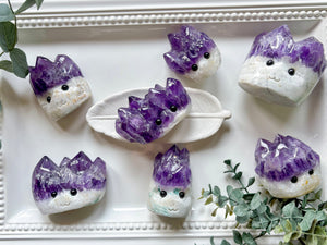 Amethyst Cluster Hedgehog Head