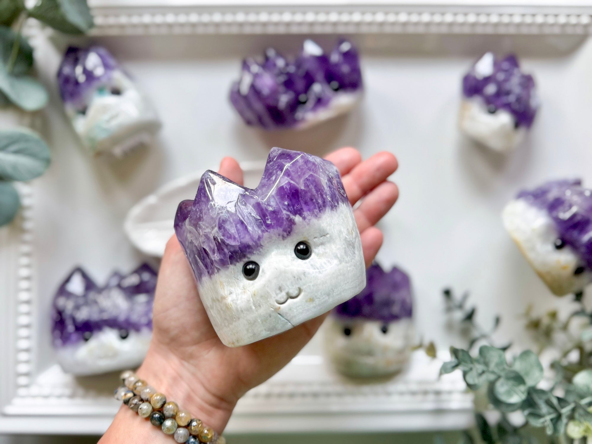 Amethyst Cluster Hedgehog Head