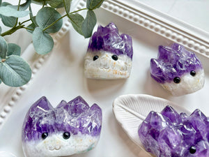 Amethyst Cluster Hedgehog Head