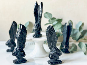 Black Obsidian Angel of Remembrance & Redemption Carving