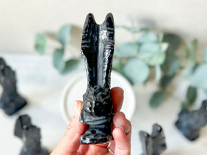 Black Obsidian Angel of Remembrance & Redemption Carving