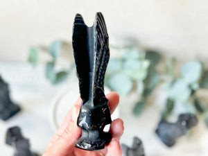 Black Obsidian Angel of Remembrance & Redemption Carving