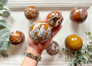 Brecciated Jasper in Agate Sphere