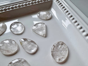 Clear Quartz Drilled Pendants Cabochons