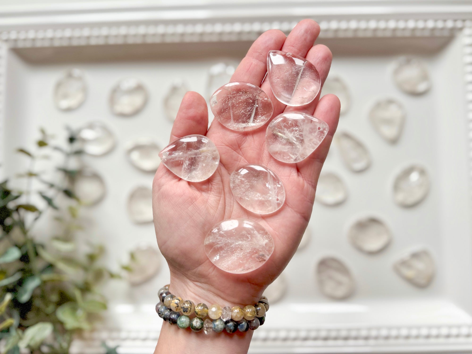 Clear Quartz Drilled Pendants Cabochons