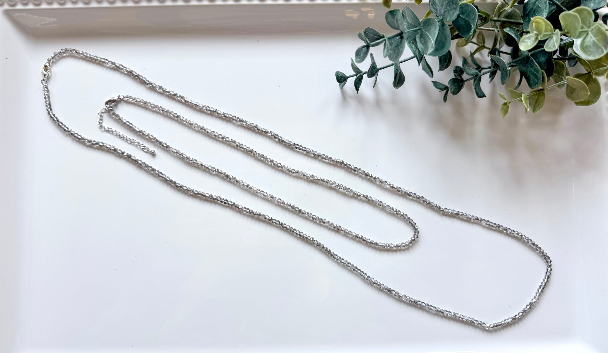 Dainty Grey Swarovski Crystal Necklace