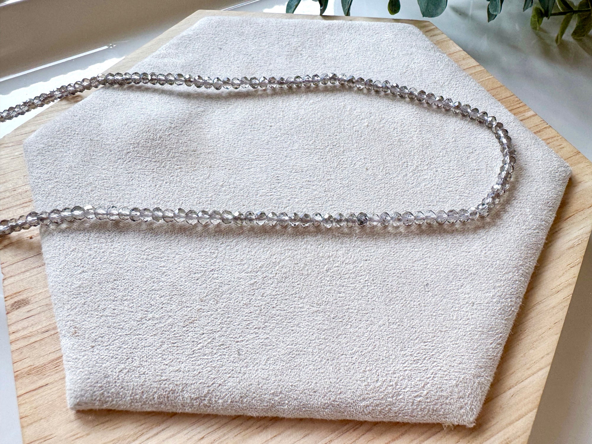 Dainty Grey Swarovski Crystal Necklace