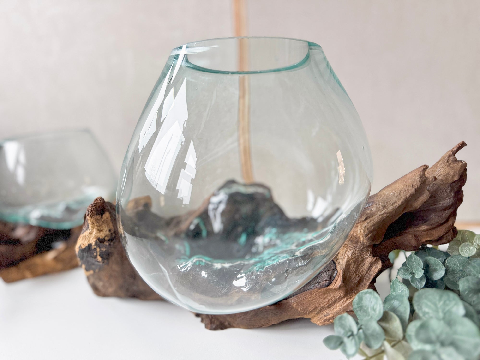 Drift Wood & Blown Glass Bowl