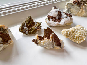 Feather Angel Wing Calcite with Iron & Pyrite || Hubei, China