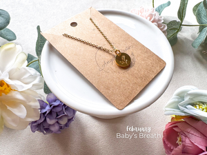 February Baby's Breath Necklace