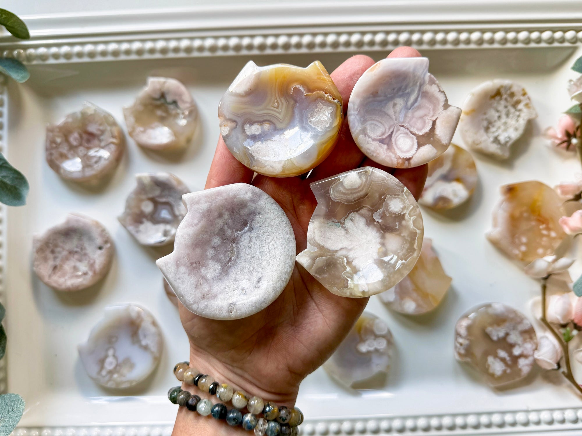 Flower Agate Cat Dish