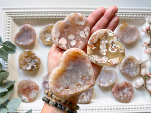 Flower Agate Heart Dish