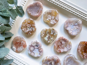 Flower Agate Heart Dish