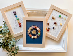 Framed Crystal Tumbled Stone Art