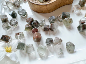 Garden Quartz (Lodolite) Cubed Tumbled Stone