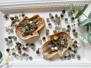 Garden Quartz (Lodolite) Cubed Tumbled Stone