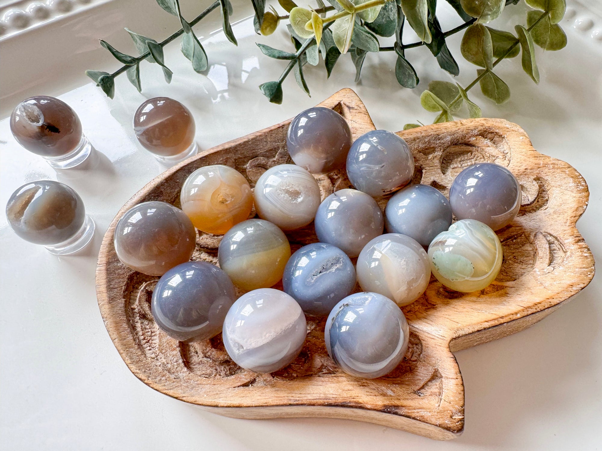 Gray Agate Mini Sphere || Marble