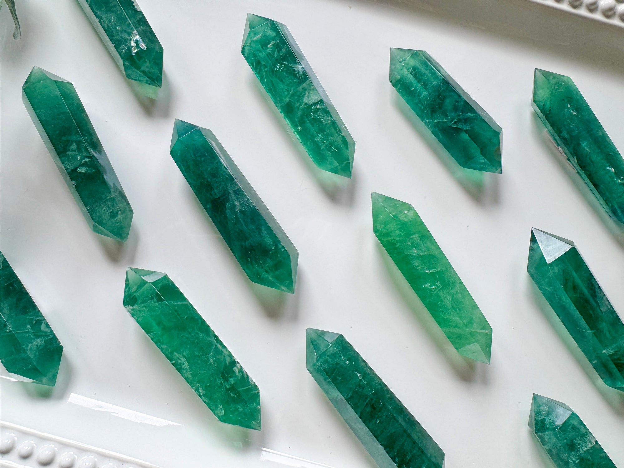 Green Fluorite Double Terminated Point