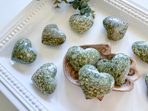 Green Rhyolite Hearts