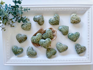 Green Rhyolite Hearts