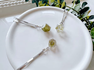 Green Tourmaline Faceted Quartz Pendant Necklace