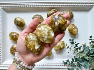 Golden Mica Puffy Palm Stone