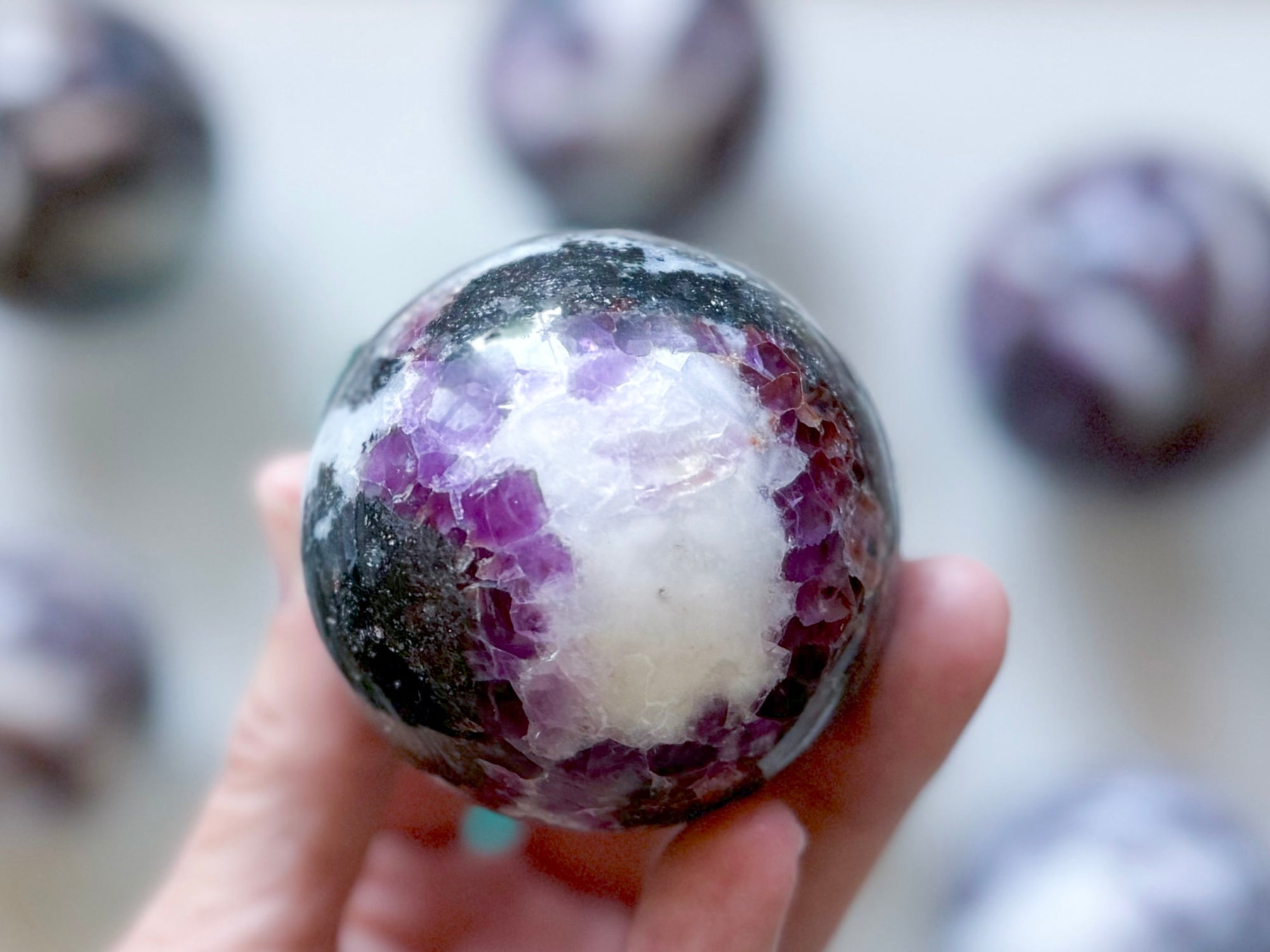 Purple Zebra Jasper with Fluorite Inclusions Sphere