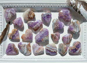 Amethyst & Agate Polished Heart