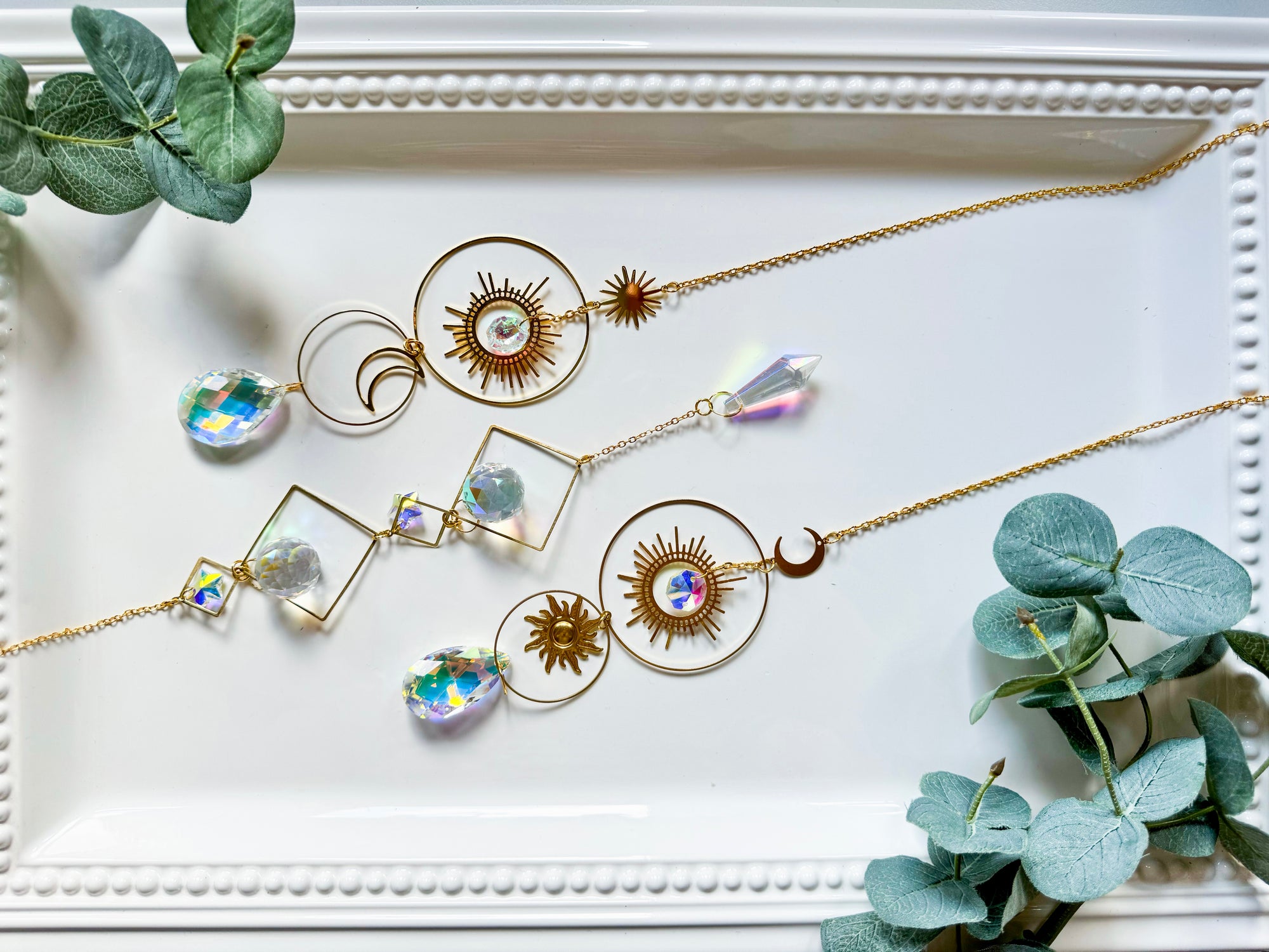 Rainbow Catcher Window Hanger || Gold