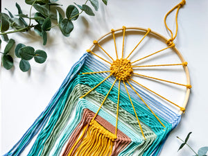 Sunset Sun Macrame Dreamcatcher