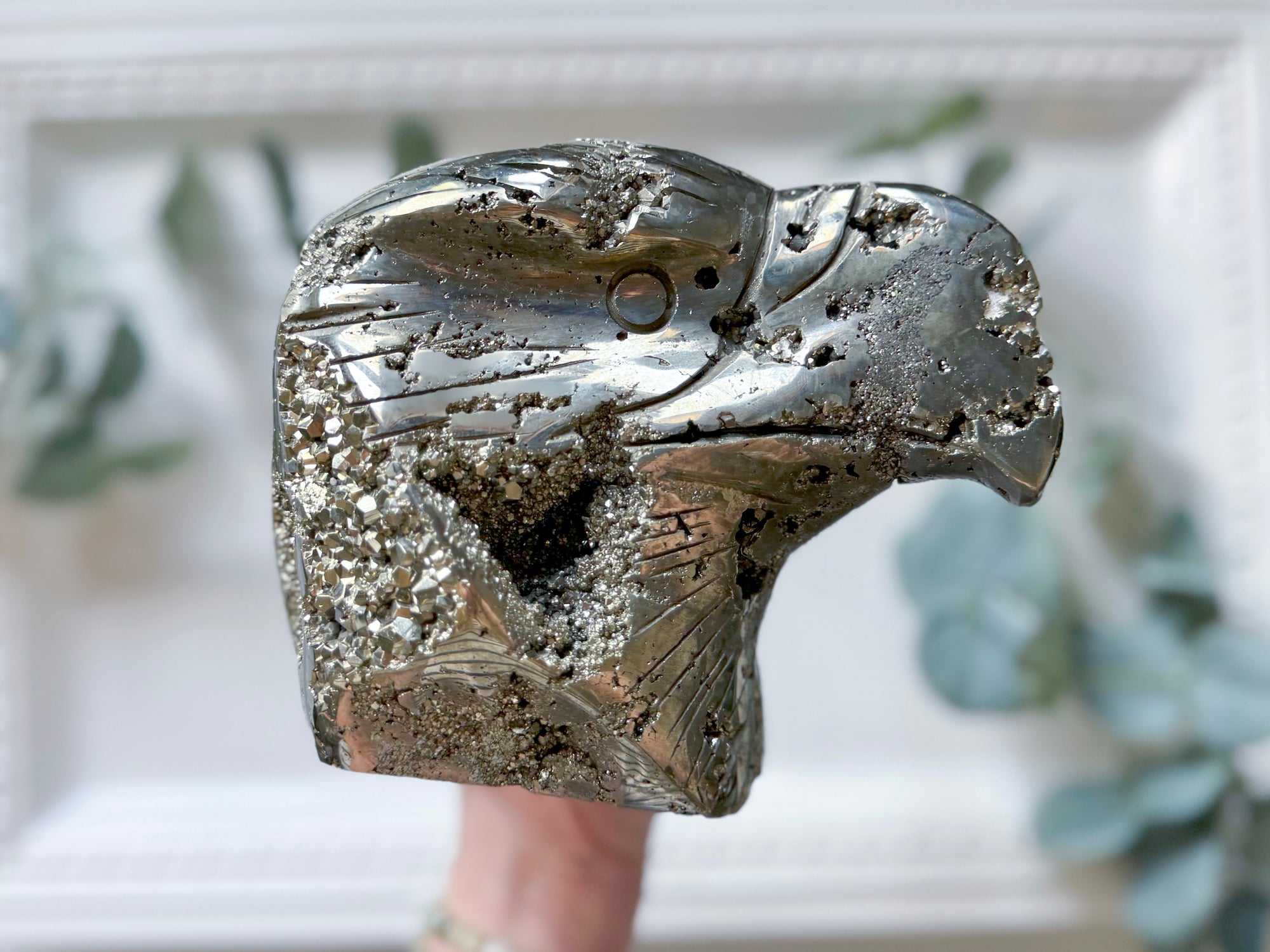 Pyrite Eagle Carving Showpiece