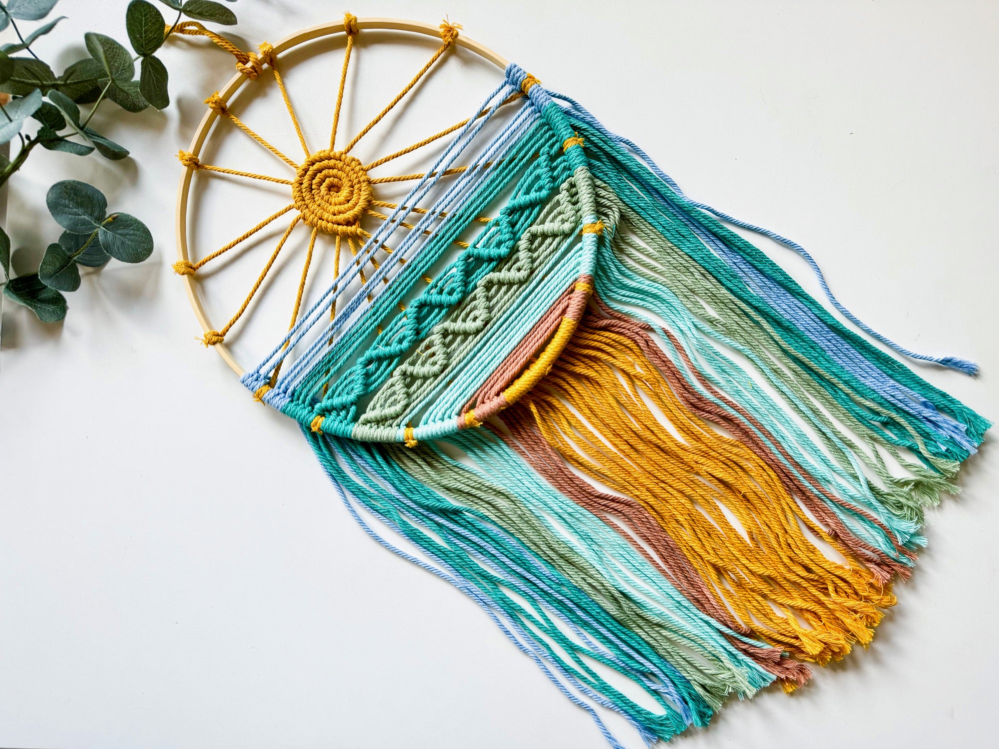 Sunset Sun Macrame Dreamcatcher