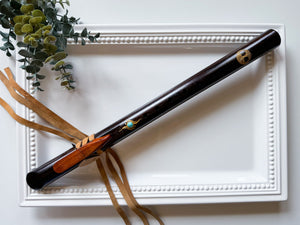 19" Hand Carved Ebony Flute || A Note 440 Hz