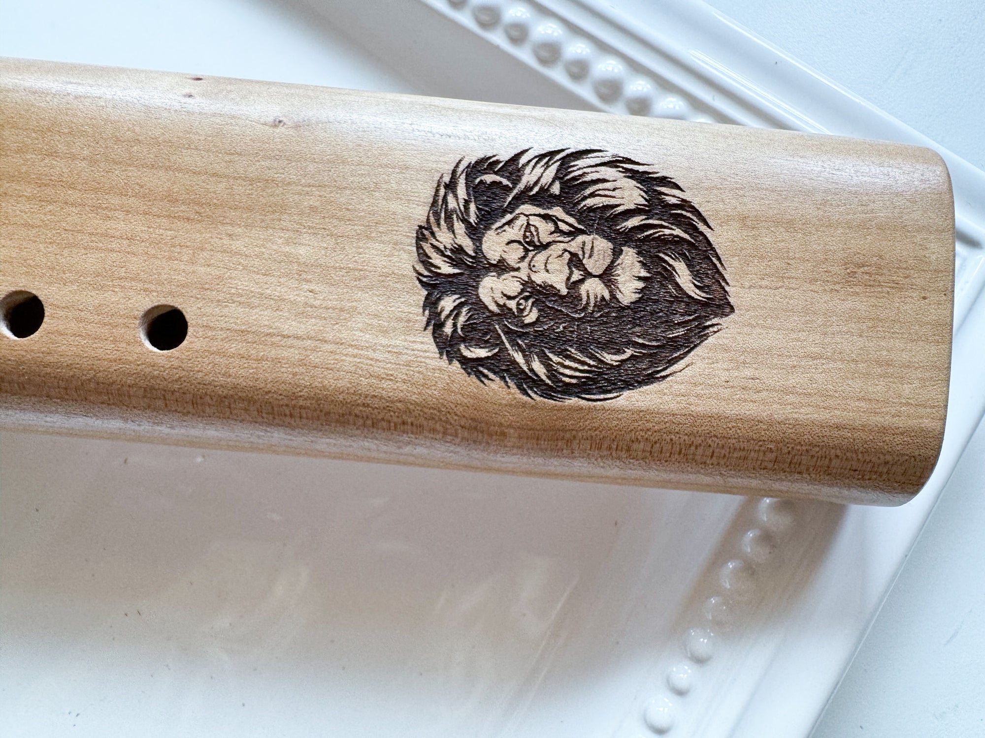 19.5" Hand Carved Maple Double Flute || A Note 440 Hz