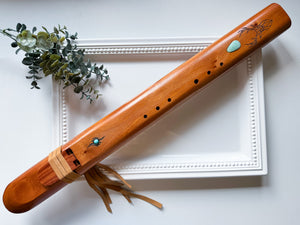 27.5" Hand Carved Mahogany Double Flute || D Note 432 Hz