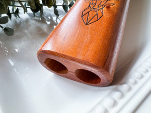 27.5" Hand Carved Mahogany Double Flute || D Note 432 Hz