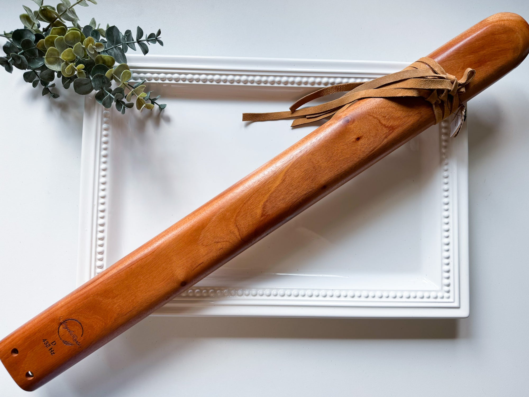 27.5" Hand Carved Mahogany Double Flute || D Note 432 Hz