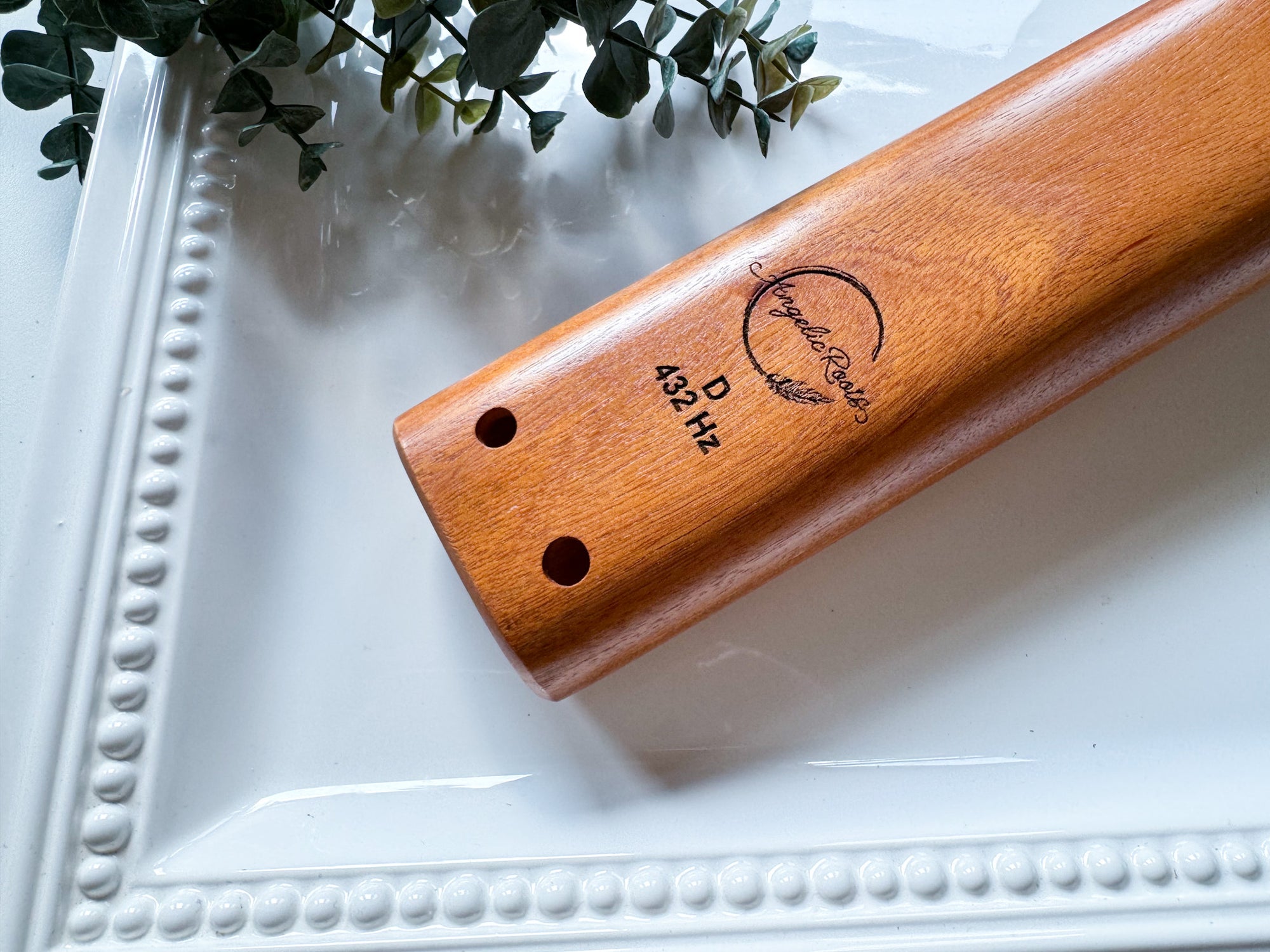 27.5" Hand Carved Mahogany Double Flute || D Note 432 Hz