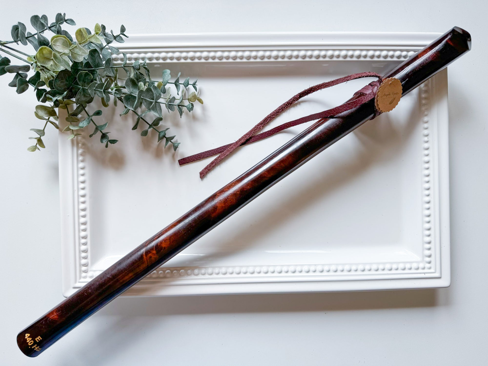 24" Hand Carved Rosewood Single Flute || E Note 440Hz