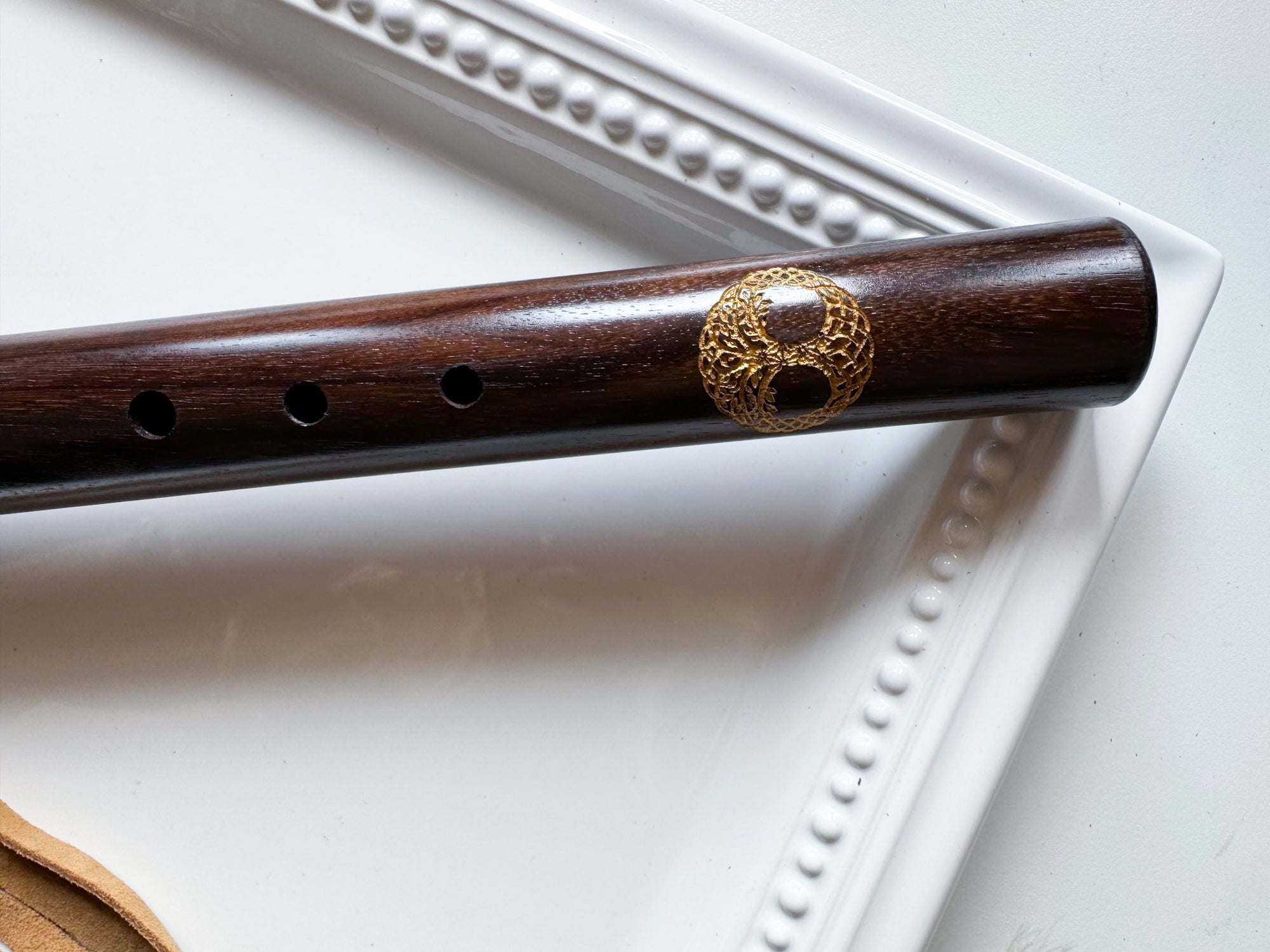 19" Hand Carved Ebony Flute || G# Note 432 Hz