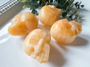 Yellow Calcite Skull