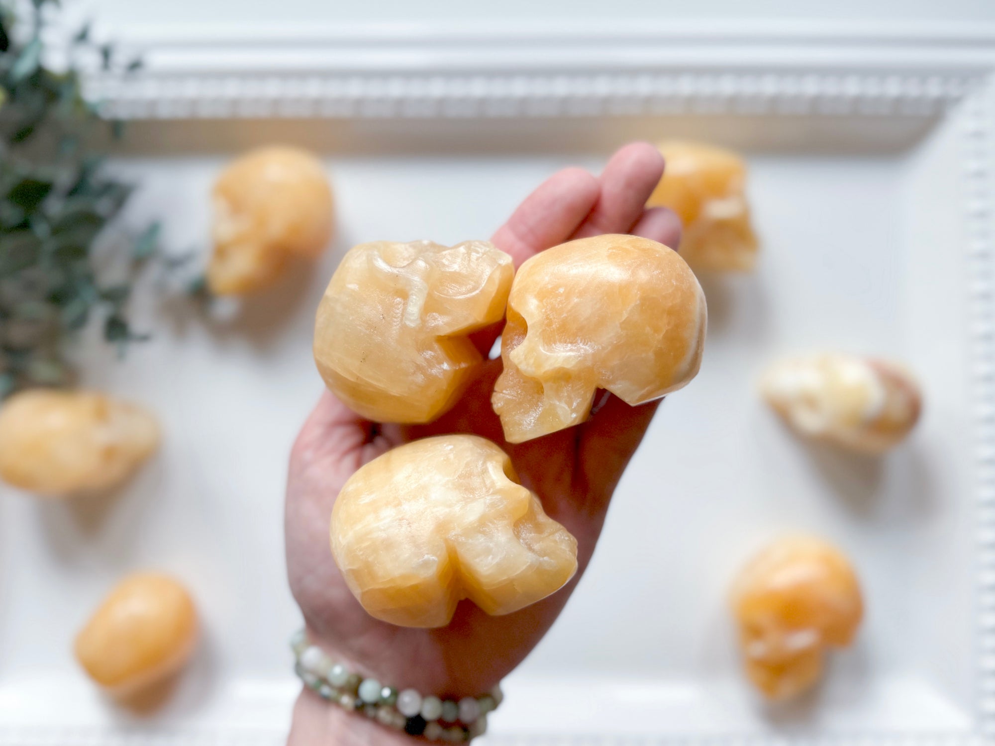 Yellow Calcite Skull