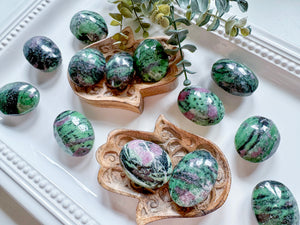 Ruby in Zoisite Palm Stone