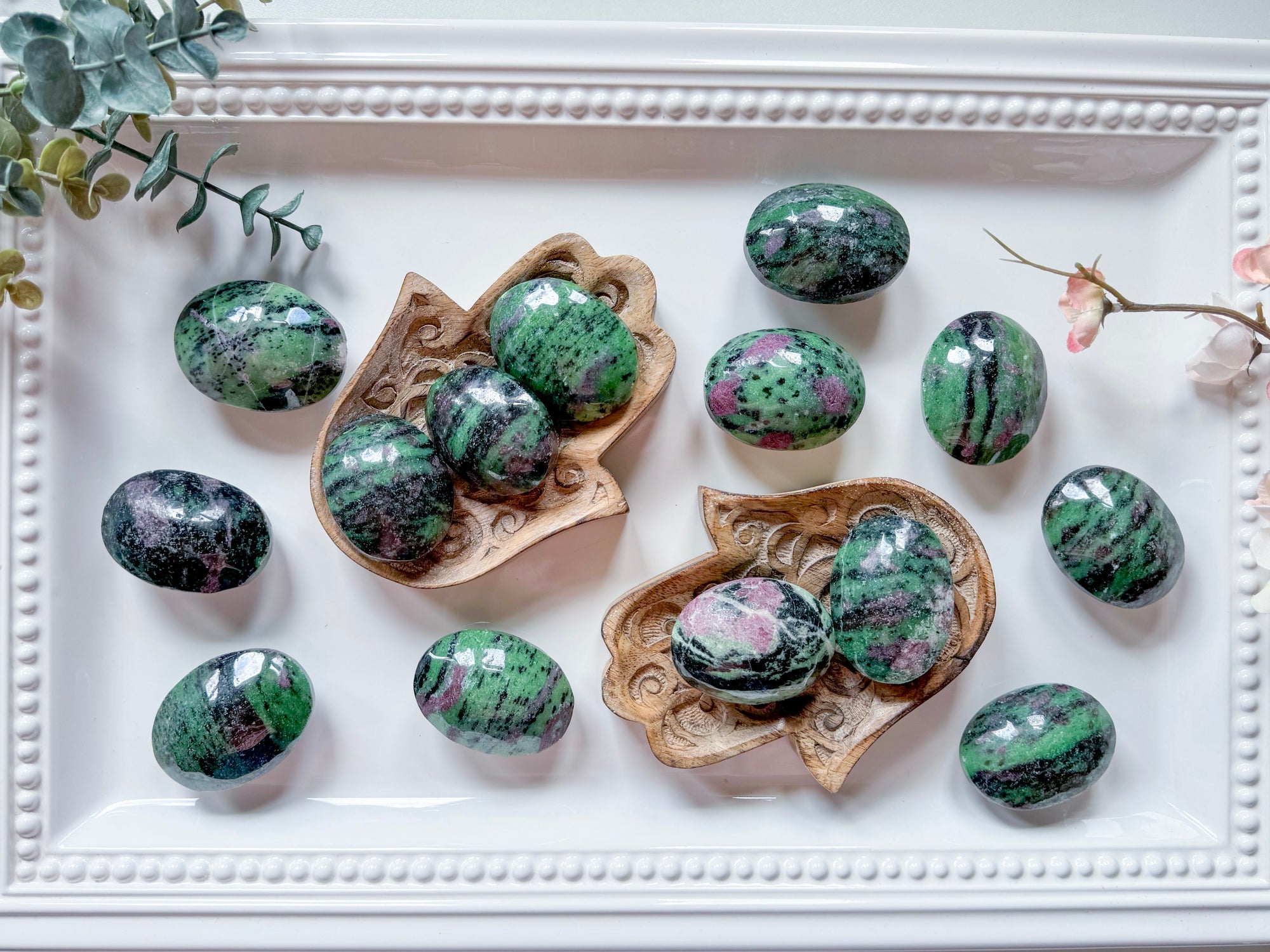 Ruby in Zoisite Palm Stone